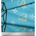 thumbnail image 2 of Soimoi Blue Cotton Voile Fabric Diamond Geometric Print Fabric by Yard 56 Inch Wide, 2 of 3