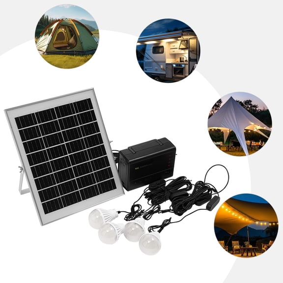 Portable Solar Generator W/Solar Panel & Led Bulb, Solar Powered Generator Kit For Emergency Backup Power, Usb Dc Outlets For Home Backup Outdoors Camping Travel Hunting Rv
