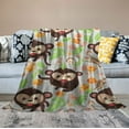 thumbnail image 2 of ONETECH Cute Monkeys Blanket Lightweight Flannel Throw Blanket Gifts for Girls in All Season Blanket for Bed/Couch/Sofa for Baby/Pets, 2 of 6