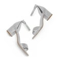 thumbnail image 5 of Pennysue Women's Chunky Low Heels Sandals Silver Glitter Ankle Strap Wedding Shoes 7M, 5 of 6