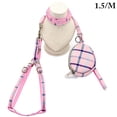 thumbnail image 2 of Pet Harness Leash Set Plaid Escape Proof Puppy Walking Leash Dog Leash with Bag, 2 of 10