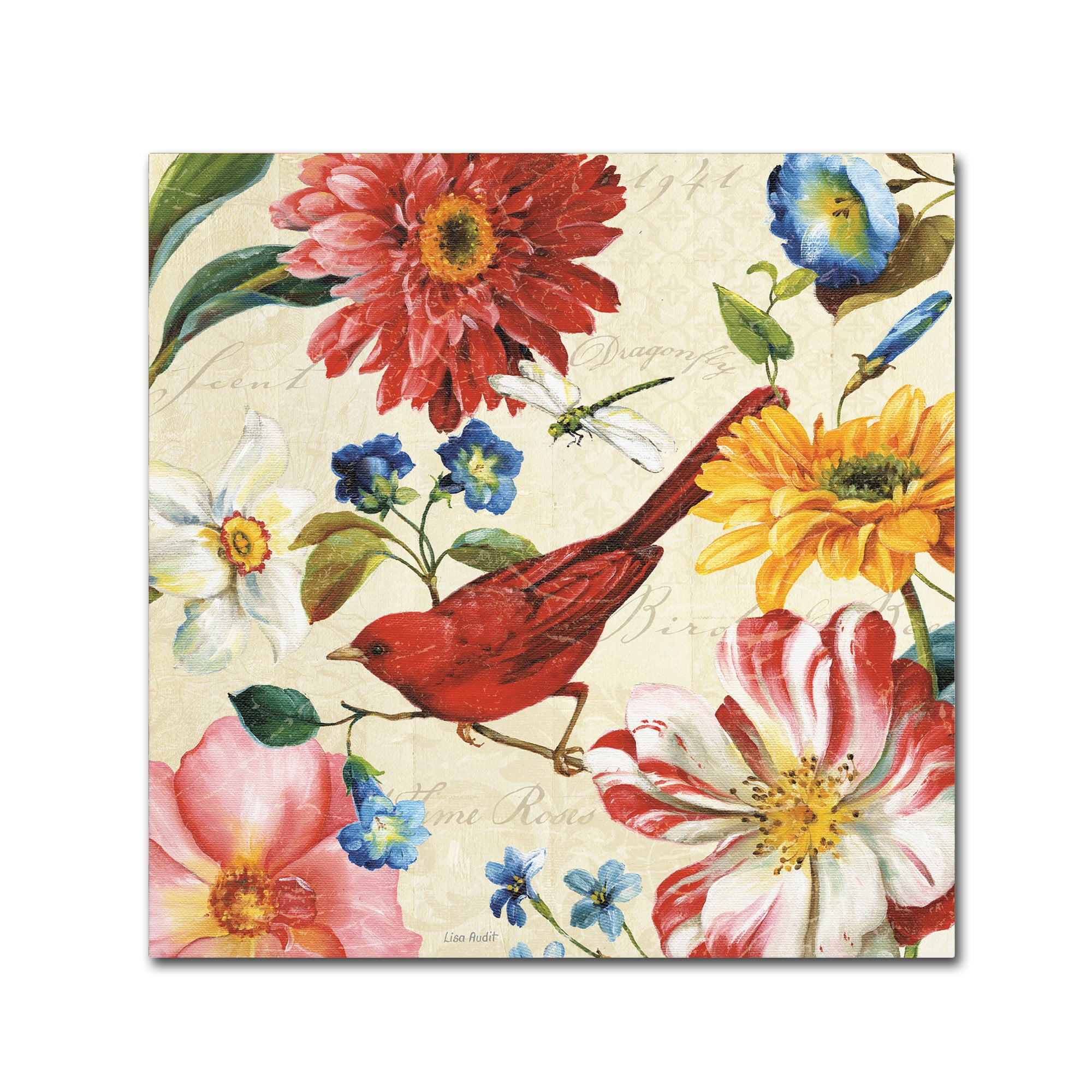 Trademark Fine Art "Rainbow Garden III Cream" Canvas Art by Lisa Audit