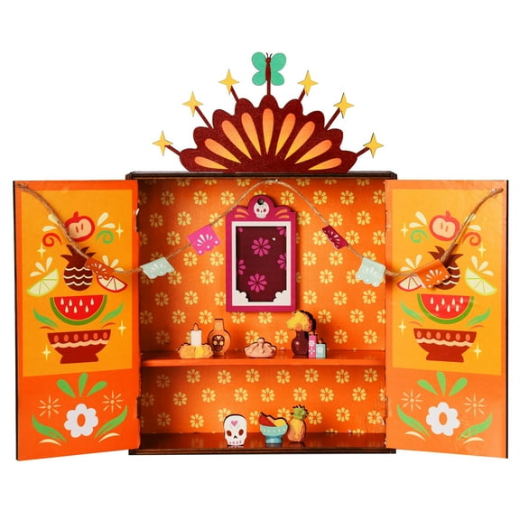 JunYeShi Day of the Dead Wooden Ofrenda Box Set, Altar Ofrenda Supplies for Dia de los Muertos
