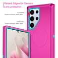 thumbnail image 3 of I-HONVA For Samsung Galaxy S24 Ultra Case Compatible with MagSafe,3-Layer Military Grade Drop Protection Anti-Slip Rugged Shockproof Dustproof Protection 6.8 inch Phone Case,Rose Turquoise, 3 of 7