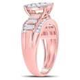 thumbnail image 3 of FB Jewels 10kt Rose Gold Round Diamond Cluster Bridal Wedding Engagement Ring 1 Cttw Size 8, 3 of 4