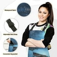thumbnail image 2 of Boat in Night 5 Pcs Kitchen Set Heat Resistant Oven Mitts and Non-Slip Pot Holders with Adjustable Cooking Apron, 2 of 6