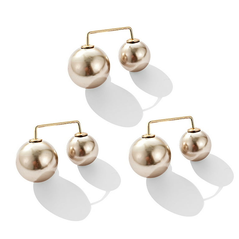 ✪ 3 Pcs/set Fashion Brooch Double Pearl Brooches for Women Metal Lapel Pin  Brooch Pins Sweater Shirt Brooch Accessories 