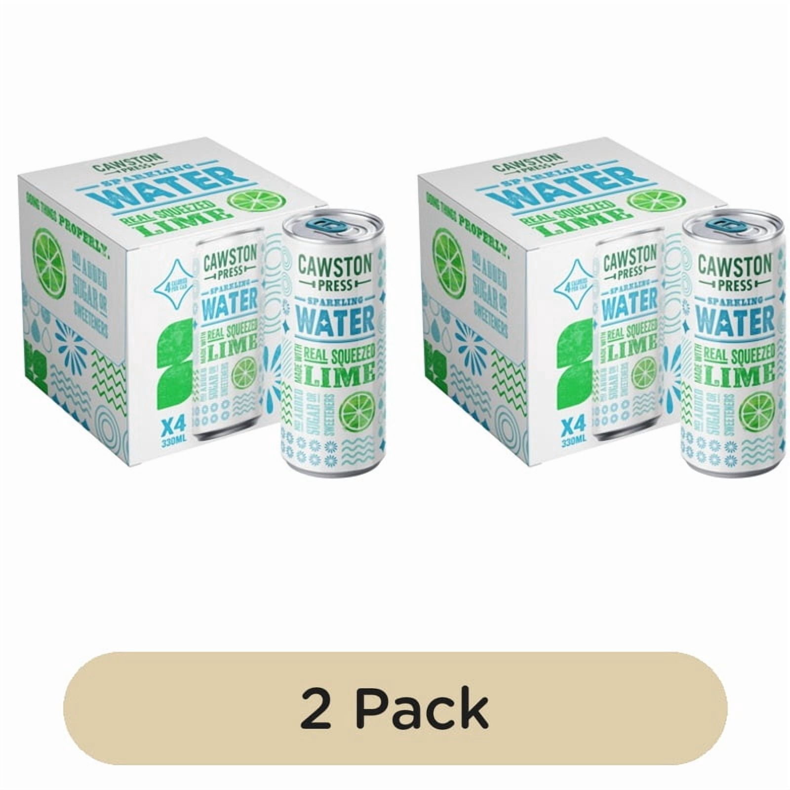 Cawston Press Lime Sparkling Water 4 x 330ml, British Import (Pack of 2)