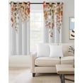 thumbnail image 2 of Orange Botanical Blackout Curtains for Bedroom/Living Room, Thermal Insulated Kitchen Curtains, Watercolor Leaf Fall Thanksgiving Grommet Darkening Window Treatment Drapes 42"x63"x2, 2 of 8