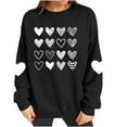 thumbnail image 4 of yievot Women Valentine's Day Sweatshirts Heart Graphic Crew Neck Pullover Long Sleeve Casual Shirts Tops, 4 of 9