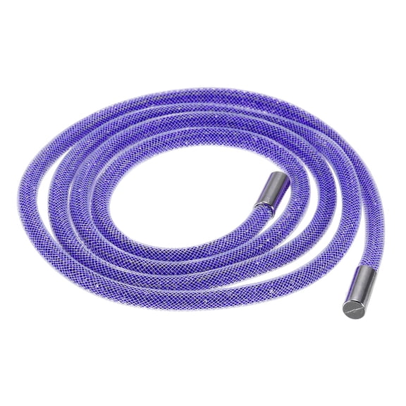 Uxcell 6mm x 120cm Rhinestone Rope Crystal Rope for DIY Sweatpants Decoration White Mesh Dark Blue Diamond