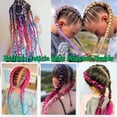 thumbnail image 5 of Hot Pink Braid Ponytail Extensions with Elastic Tie Synthetic Colorful Braiding Hair Extension for Braids Fashion Festival Rave Hair for Friends (Pack of 2), 5 of 5