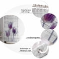 thumbnail image 3 of Abstract Purple Shower Curtain, 48" x 72", Tulip Ray Wood Grain Waterproof Bathroom Curtain Washable Shower Curtain Set with 12 Hooks, 3 of 6