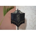 thumbnail image 2 of BespokeByNikita Victorian Square Gold Fringe Velvet & Chiffon Lamp Shade, 2 of 5