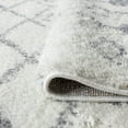 thumbnail image 6 of Wembley Shag Contemporary Shag Thick White and Gray Area Rug, 5' x 7', 6 of 7