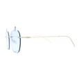 thumbnail image 3 of Funky Apple Peach Shape Lens Avant Garde Rimless Pimp Sunglasses Blue, 3 of 4