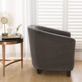 thumbnail image 6 of Topchances Tub Chair Slipcover ,2-Piece Velvet Barrel Club Chair Covers Armchair Slipcovers for Club Bar Counter Living, 6 of 7