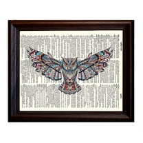 Zen Owl - Dictionary Art Print Printed On Authentic Vintage Dictionary Book Page - 8 x 10.5