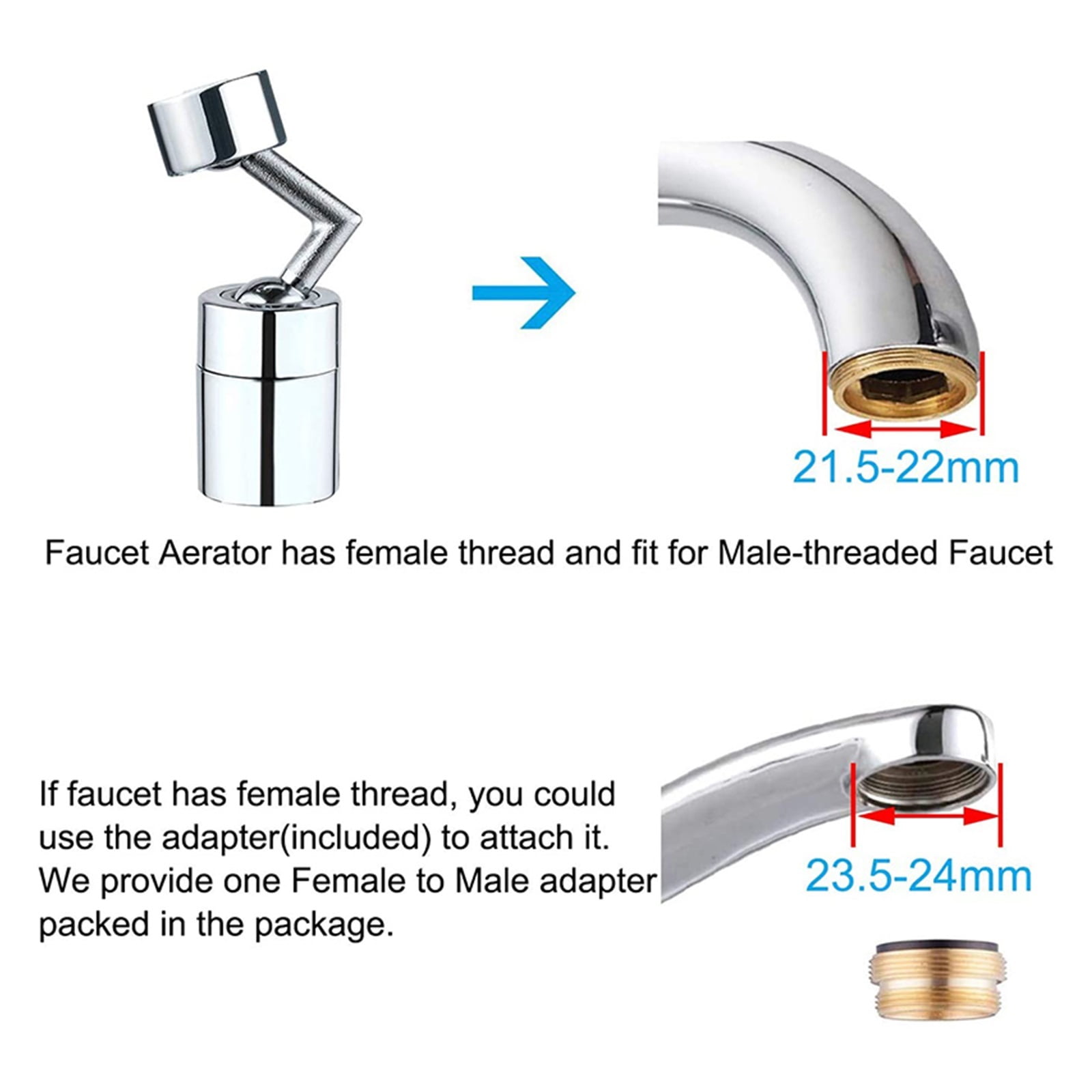 Faucet Aerator,Universal Splash Faucet Spray Head 720 Degree Rotating Tap Filter Water Bubbler Faucet Aerator Kitchen Faucet Nozzle ,Water Saving