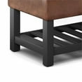 thumbnail image 2 of Simpli Home Cosmopolitan 44" Transitional Rectangle Ottoman Bench in Saddle Brown Faux Leather, 2 of 7