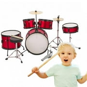 Junior Kids Drum Set And Throne 16" 5-Piece Complete Kids Metallic Bright