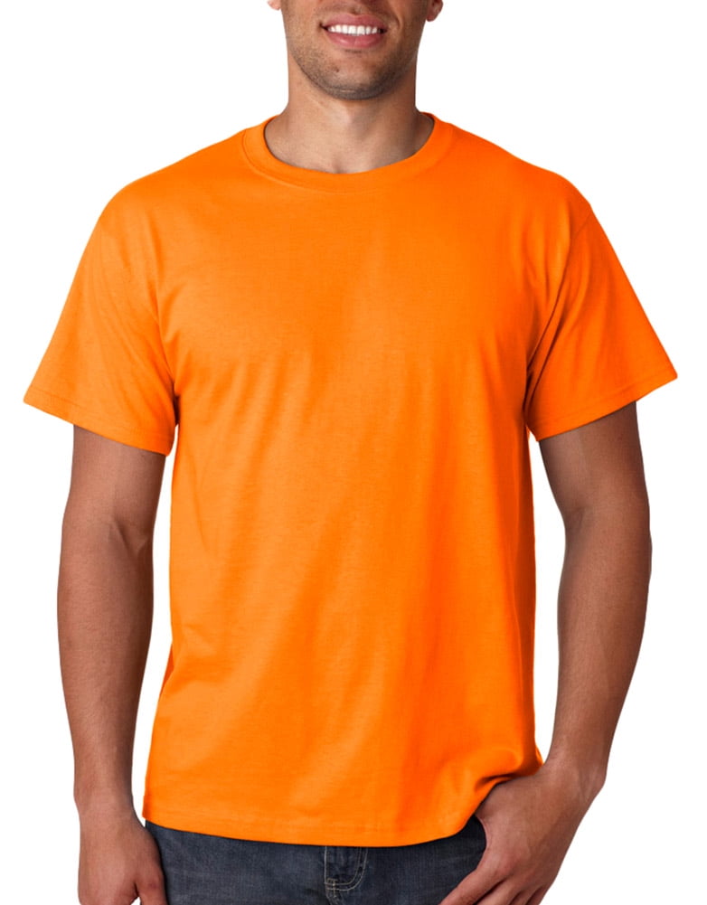 4X Hanes MENS T-Shirt Safety Green Yellow Orange Tagless S M L XL 2X 3X 6X 5X 