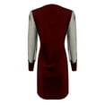 thumbnail image 5 of Women's V Neck Formal Dress Mesh Long Sleeve Solid Elegant Mini Dress Slim Fit Cocktail Party Wrap Work Dress, 5 of 6