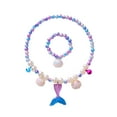 thumbnail image 1 of Collar para niños con cola de sirena, collar de perlas para niñas, pulsera, anillo y pendientes, conjunto de accesorios para bebés, 1 of 1