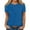Blue1, variant on fatyb Basic T Shirts for Women Solid Color Short Sleeve Casual Tee Tops Womens Loose Crewneck Blouses