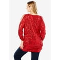 thumbnail image 5 of Roaman's Women's Plus Size Cold-Shoulder Sequin Tunic, 5 of 5
