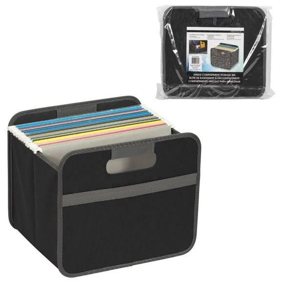Bac de rangement pliable à 1 compartiment, noir