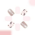 thumbnail image 4 of JZROCKER 24 Pcs Glossy Full Covers Stick on Nails Lovely Flowers Press On Nails Simple Artificial Nails Short Square False Nails, 4 of 8