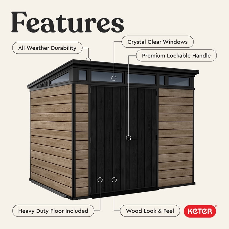 Keter Signature 9x7 ft. Ashwood Resin Outdoor Storage Shed with