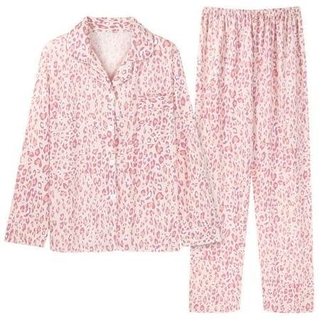 

Women Long Sleeve Sleepwear Pajamas Colorful Button Up Shirts and Loose Pants