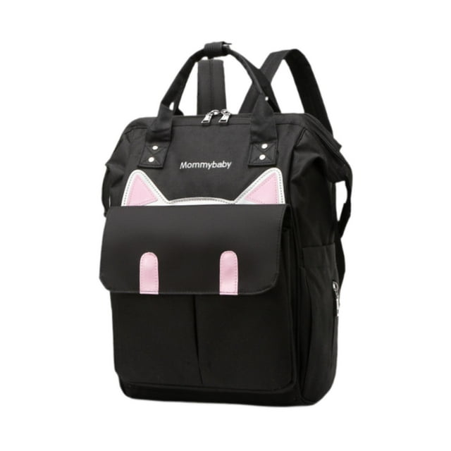 Mochila para pañales, portátil, Oxford, para viajes, para bebé, para ir de compras, guardería, fiesta Negro