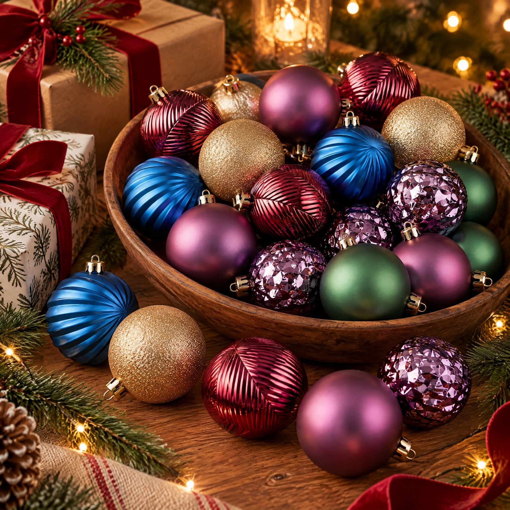 50-Count Multicolor Metallic Ball Shatterproof Christmas Ornaments, 3", by Holiday Time