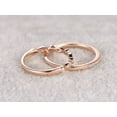 thumbnail image 5 of 1.00 Carat 2 pcs man made diamond moissanite Wedding Ring Set Stacking Curved Design art deco Ring set in Sterling Silver and 18k Rose Gold Plating, 5 of 7