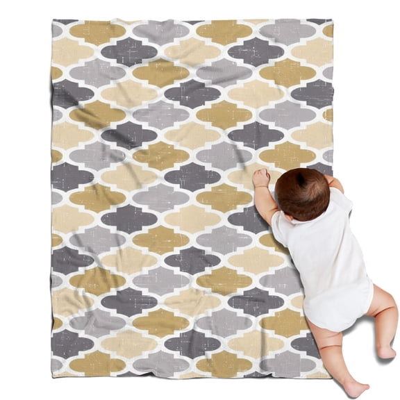 Multicolor Geometric Quatrefoil Pattern Blanket,Comfortable Soft Flannel Throw Blanket,All Season,Warm Lightweight Blankets for Sofa Bed Couch Living Room Chair,30"x40"
