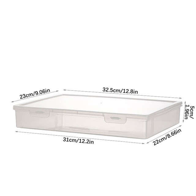 Boîte de Rangement en Plastique, Boîte de Rangement en Plastique Transparente pour Bureau, Boîte de Rangement pour Documents d'Étude pour Étudiants, Conteneurs de Rangement en Plastique