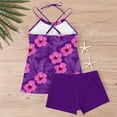 thumbnail image 7 of QQAMB Tankini Swimsuits Two Piece Tummy Control Bathing Suits Blouson Swim Tank Top with Boy Shorts Multicolor L, 7 of 7