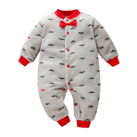

Dadaria Fall Baby Boys Girls Clothes 3M-18M Newborn Infant Fleece Thick Warm Jumpsuit Playsuit Romper Clothes Red 73 Toddler