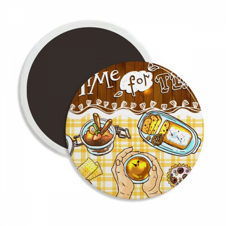 

Time for tea Biscuits Chocolate Round Ceracs Fridge Magnet Keepsake Decoration