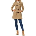 thumbnail image 2 of INSPIRE CHIC Hooded Toggle Button Up Duffle Coat for Women's Winter Outwear S Khaki, 2 of 6