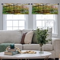 thumbnail image 4 of LALILO Kitchen Curtain Valance Colorful Leaves Tree Rod Pocket Window Curtain 52"x 18" Set of 2, 4 of 5