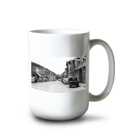 

15 fl oz Ceramic Mug Idaho Springs Colorado Miner Street East View Photograph Dishwasher & Microwave Safe