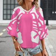 thumbnail image 3 of Pink Lobster Women's V-Neck Blouse With 3/4 Ruffled Bell Sleeves Casual Top Ladies Blouses, 3 of 7
