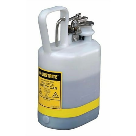 Justrite Type I Safety Can, 1 Gal., White, 12-3/4" H