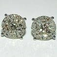 thumbnail image 3 of 2Ct Round Cut White Diamond Cluster Stud Earrings 14K White Gold Plated, 3 of 3