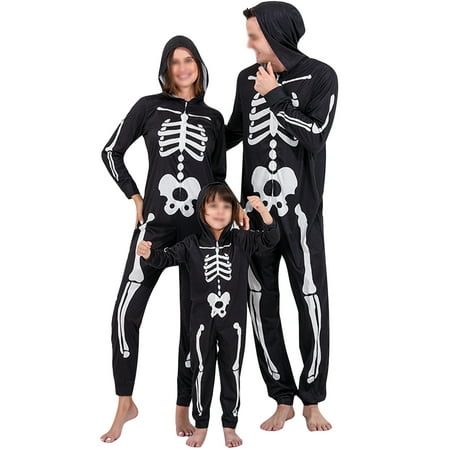 

Calzi Long Sleeve Jumpsuit Romper Mommy Dad Child Bodysuits Sleepwear Funny Pant Matching Family Onesie Hooded Baggy One Piece Pajamas Black KIDS 10-11Y