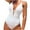 White-1, variant on Virmaxy Women's Solid Color One-piece Swimsuit Backless Strappy Tankini Camisole Waist Cinching Swimwear With Bra Padded for Pool Party Vacation Blue-4 M